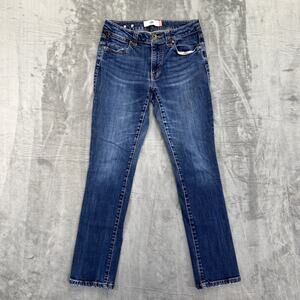 CAbi High Straight Jeans Women's Size 4 Blue Dark Wash Denim